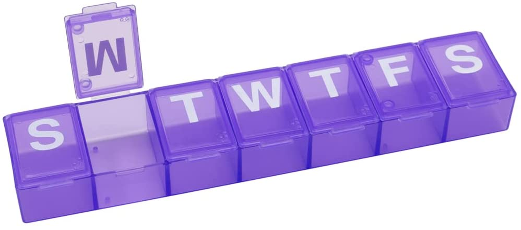 Ezy Dose Weekly (7-Day) Pill Organizer, Vitamin Case, and Medicine Box, Small Compartments, Color May Vary