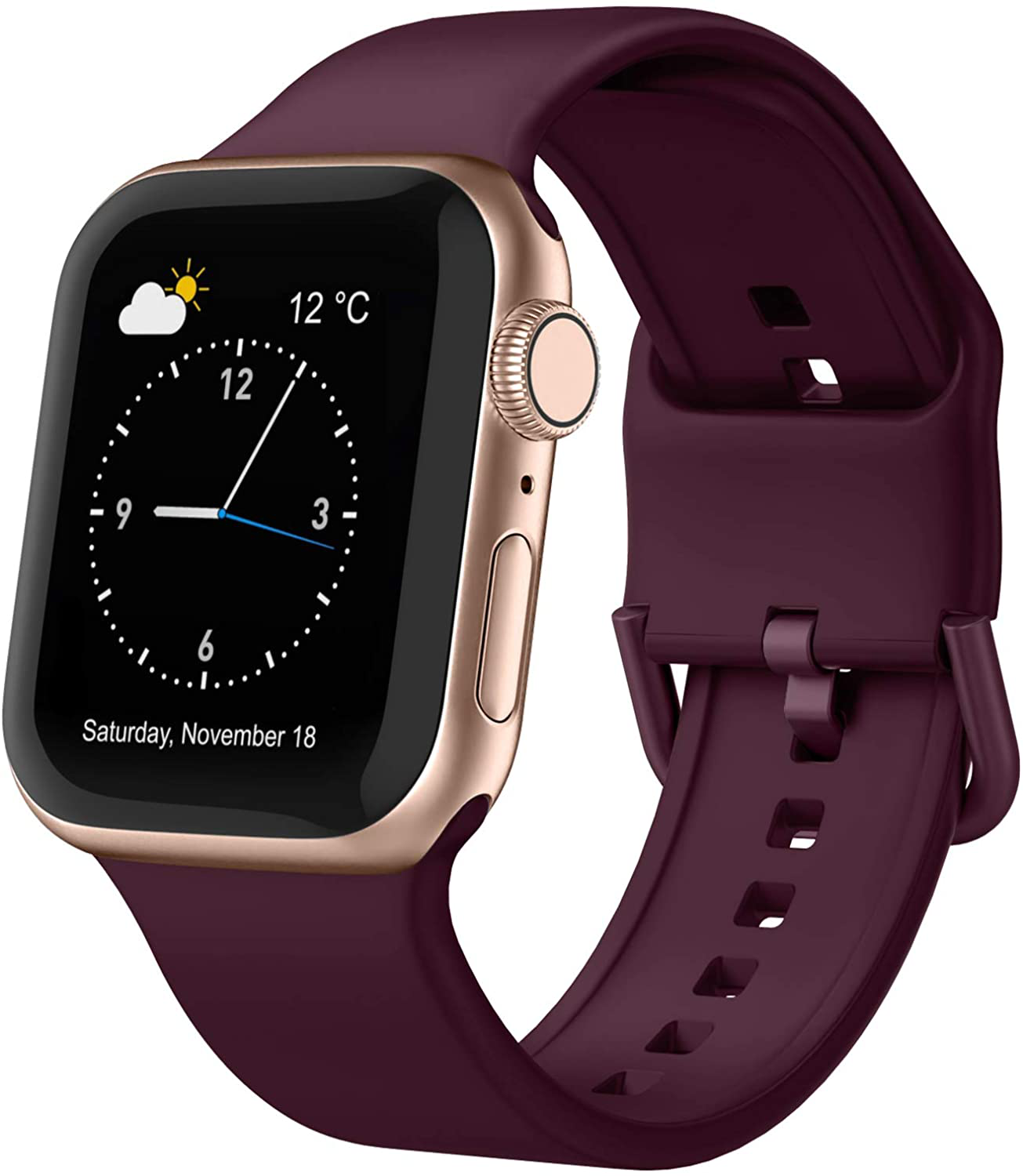 Adepoy Compatible with Apple Watch Bands Soft Silicone Sport Wristbands Replacement Strap with Classic Clasp for iWatch