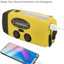 Emergency Solar Hand Crank Radio with Phone Charger Reading Lamp Self Powered Weather Radio with AM/FM, LED Flashlight 1000mAh Power Bank for iPhone/Smart Phone