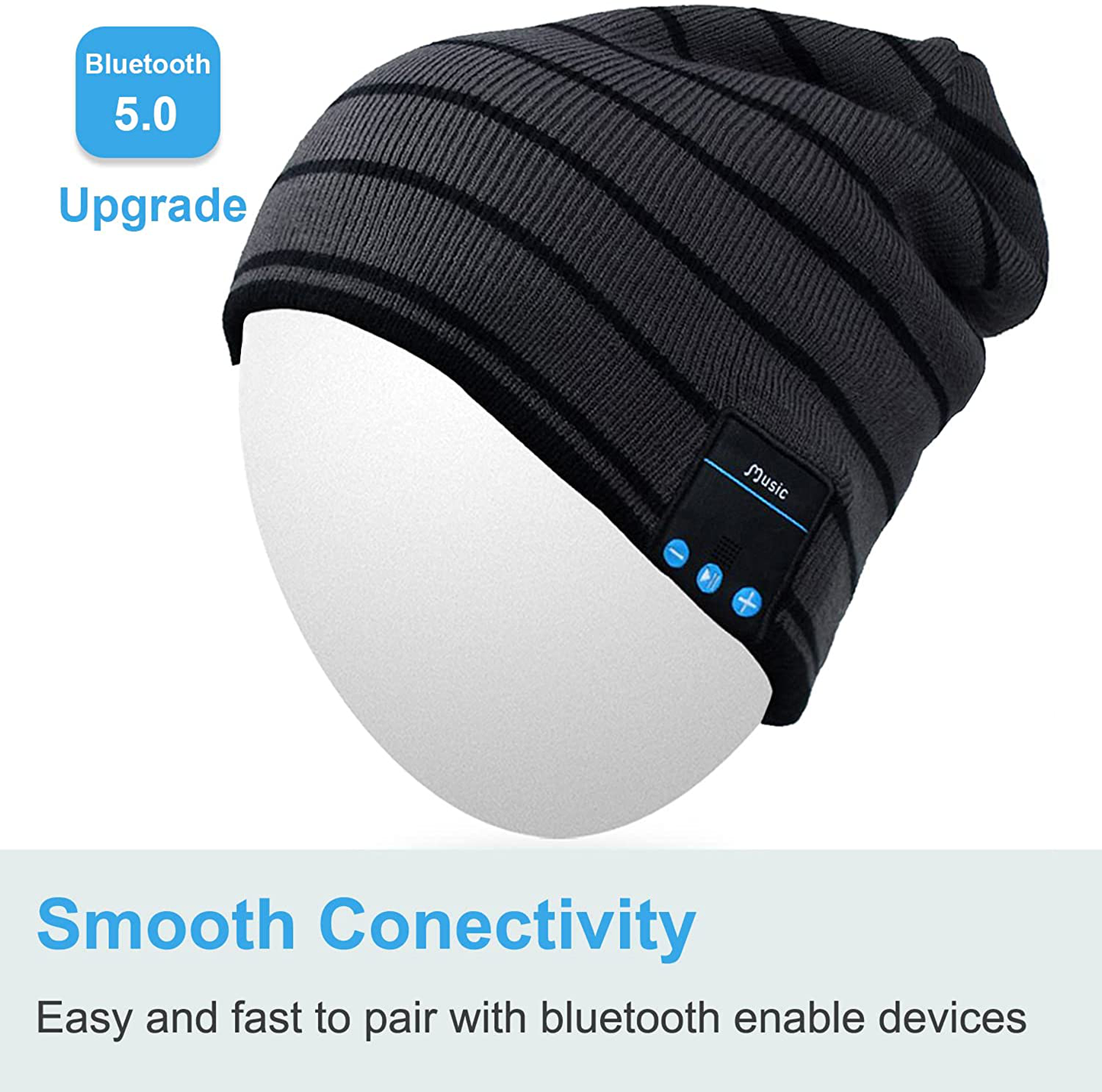 Rotibox Bluetooth Beanie Hat Wireless Headphone for Outdoor Sports Xmas Gifts