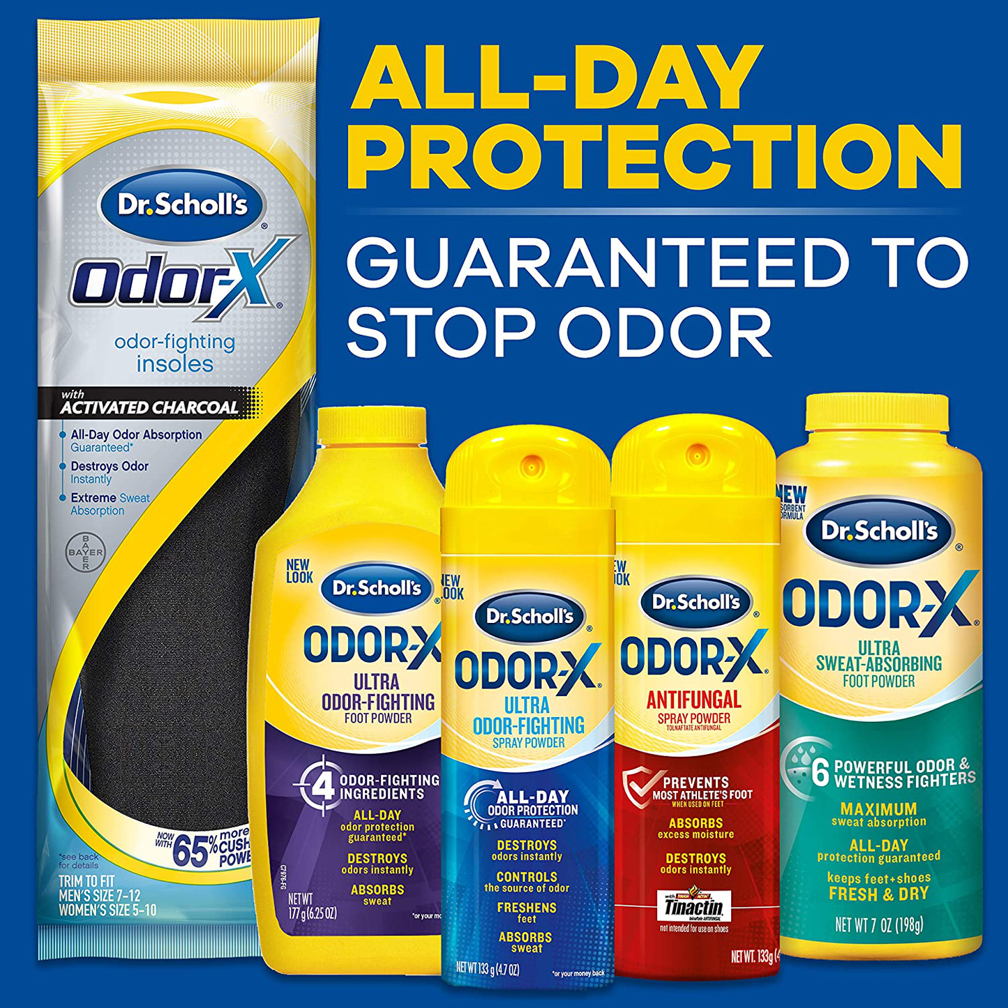 Dr. Scholl'S Odor-Fighting X Foot Powder, Yellow, 6.25 Ounce (Pack of 3)