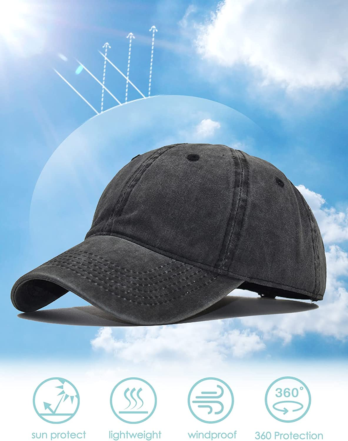 C.T Womens Baseball Caps for Men Baseball Hat Distressed Cotton Dad Hat Summer Adjustable Golf Runing Hat