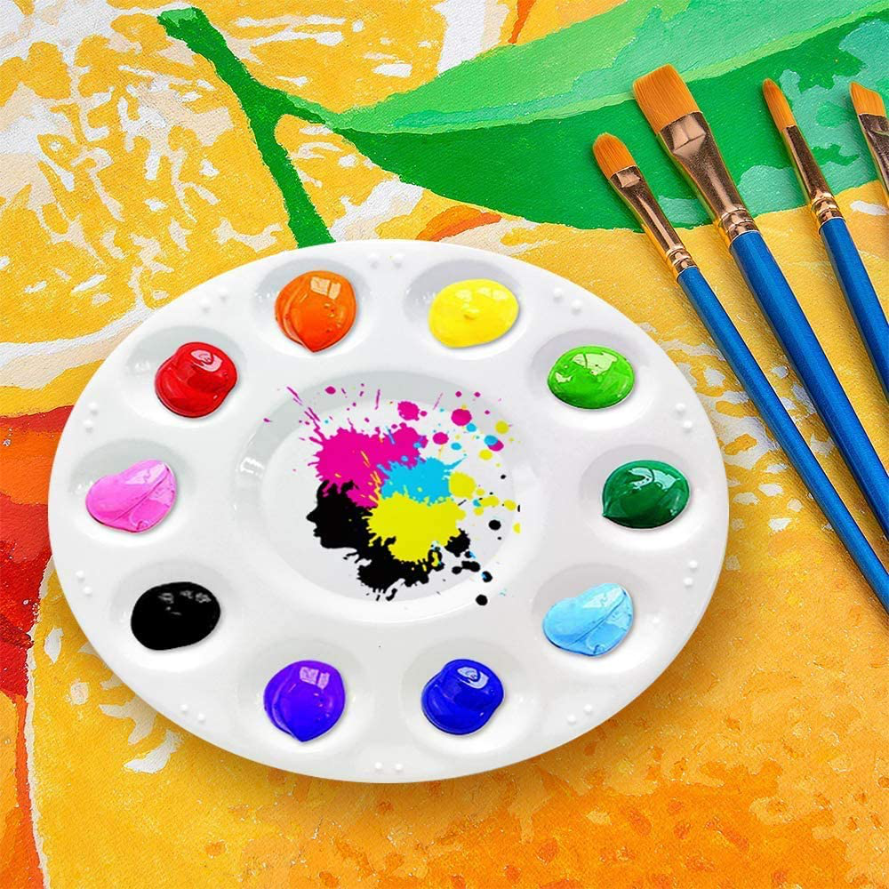 Hulameda Paint Tray Palettes, Plastic Paint Pallets for Kids or Students to Paints on School Project or Art Class