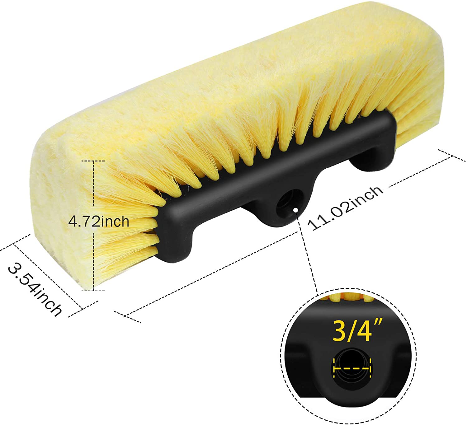 MOFEEZ Pro Car RV Marine Household Soft Detailing Bristle Scrub Brush 10"