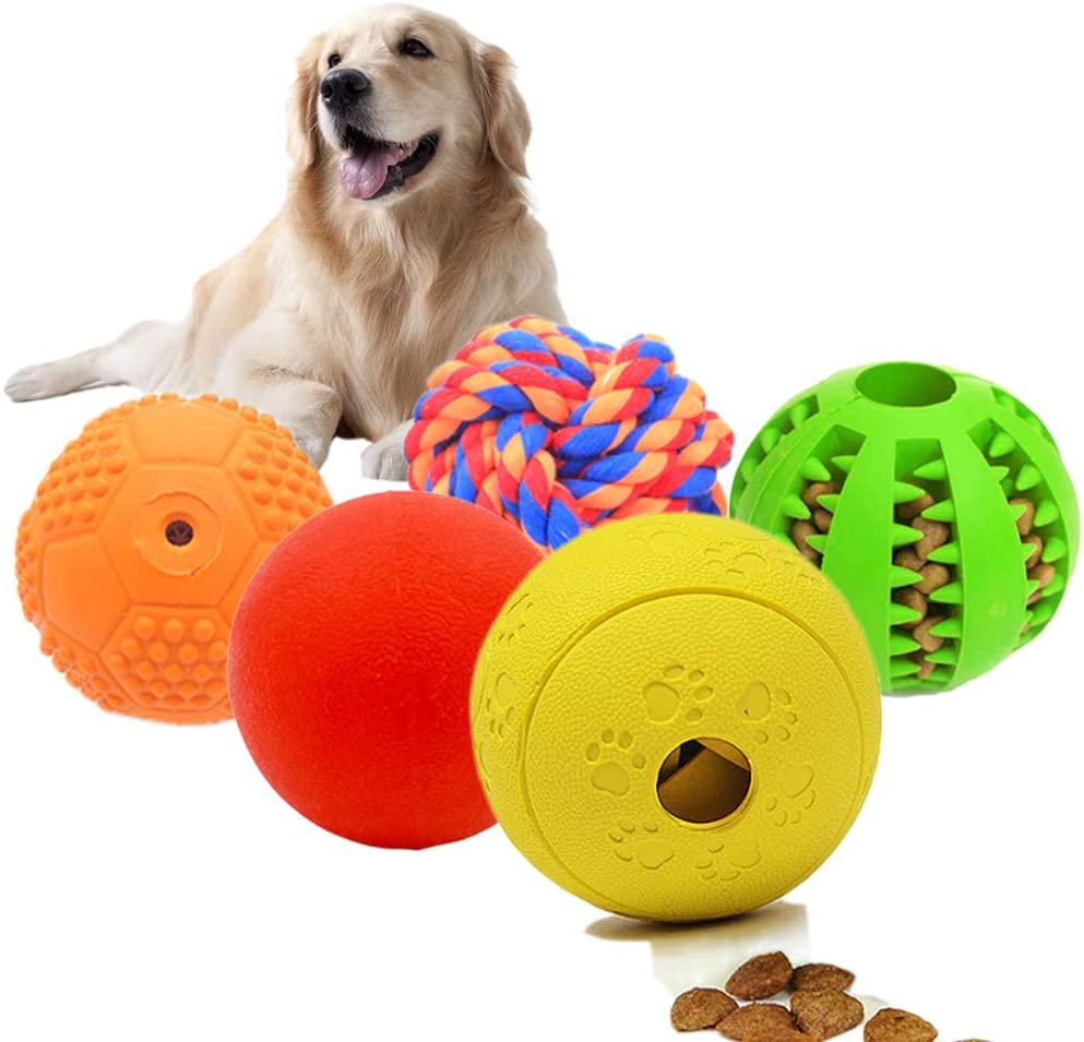 4 Pack Puppy Balls, Puppy Teething Ball, Dog Chew Toy Durable, Squeaky Ball for Small Dog, Rubber Ball, Puppy Teething Toy, Puppy Supplies