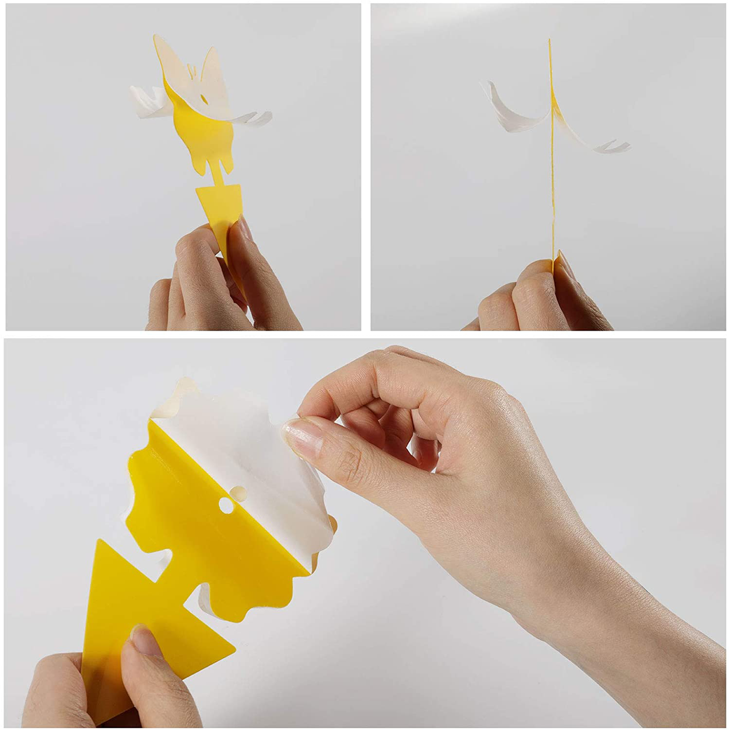24PCS Fruit Fly Sticky Traps, Fungus Gnat Traps Insect Trap for Plants Kitchen Indoor and Outdoor(24 Light Yellow)