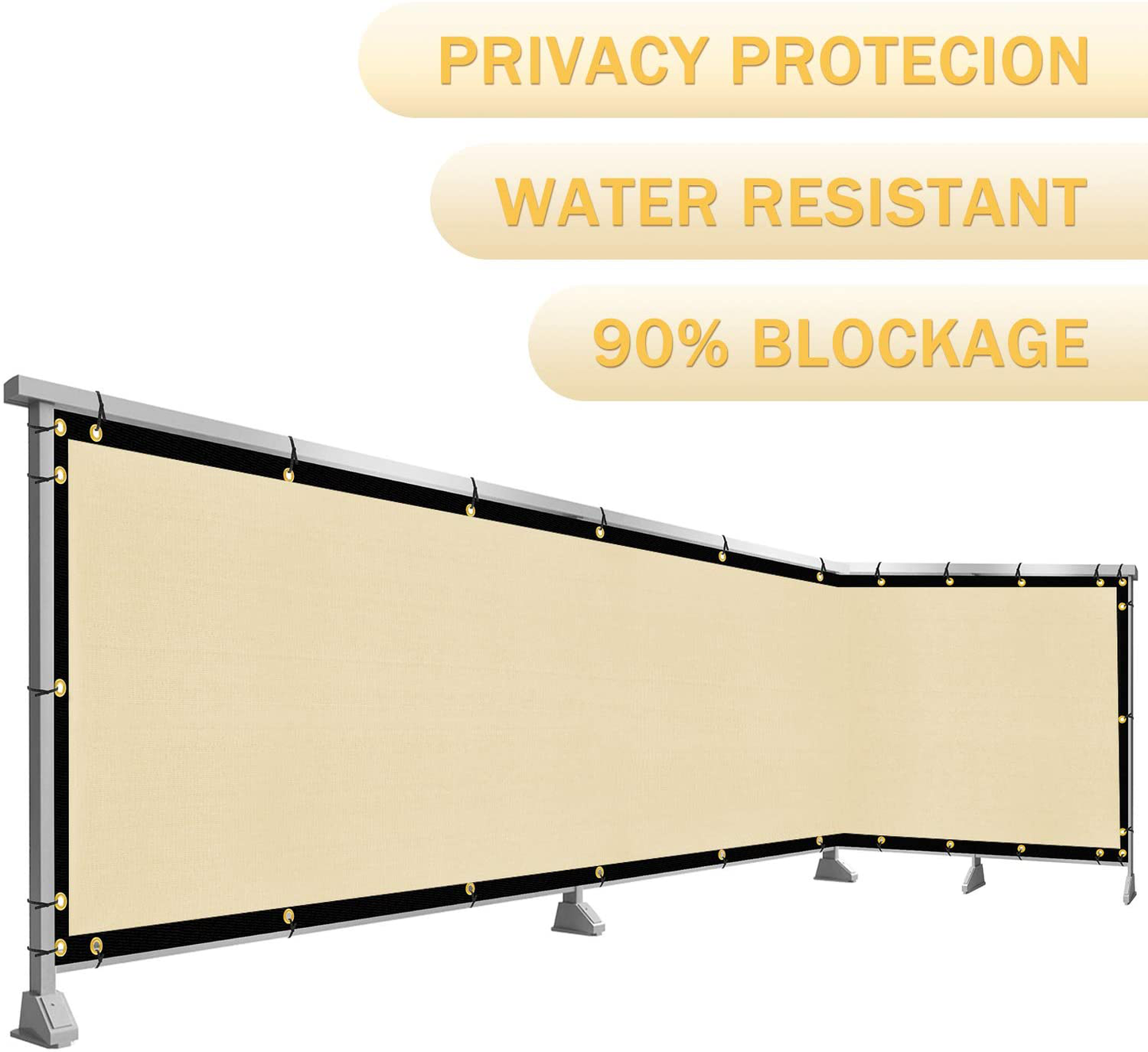 DearHouse Balcony Privacy Screen Cover, 3.5ft x16.5ft Fence Windscreen for Porch Deck, Outdoor, Backyard, Patio, Balcony to Cover Sun Shade, UV-Proof, Weather-Resistant, Includes 35 pc Cable Ties