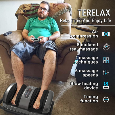 Foot Massage Machine Shiatsu Foot and Calf Massager with Heat Air Compression Deep Kneading Therapy Plantar Fasciitis Relieve Fatigue Feet/Calves/Arms Increases Blood Flow Circulation