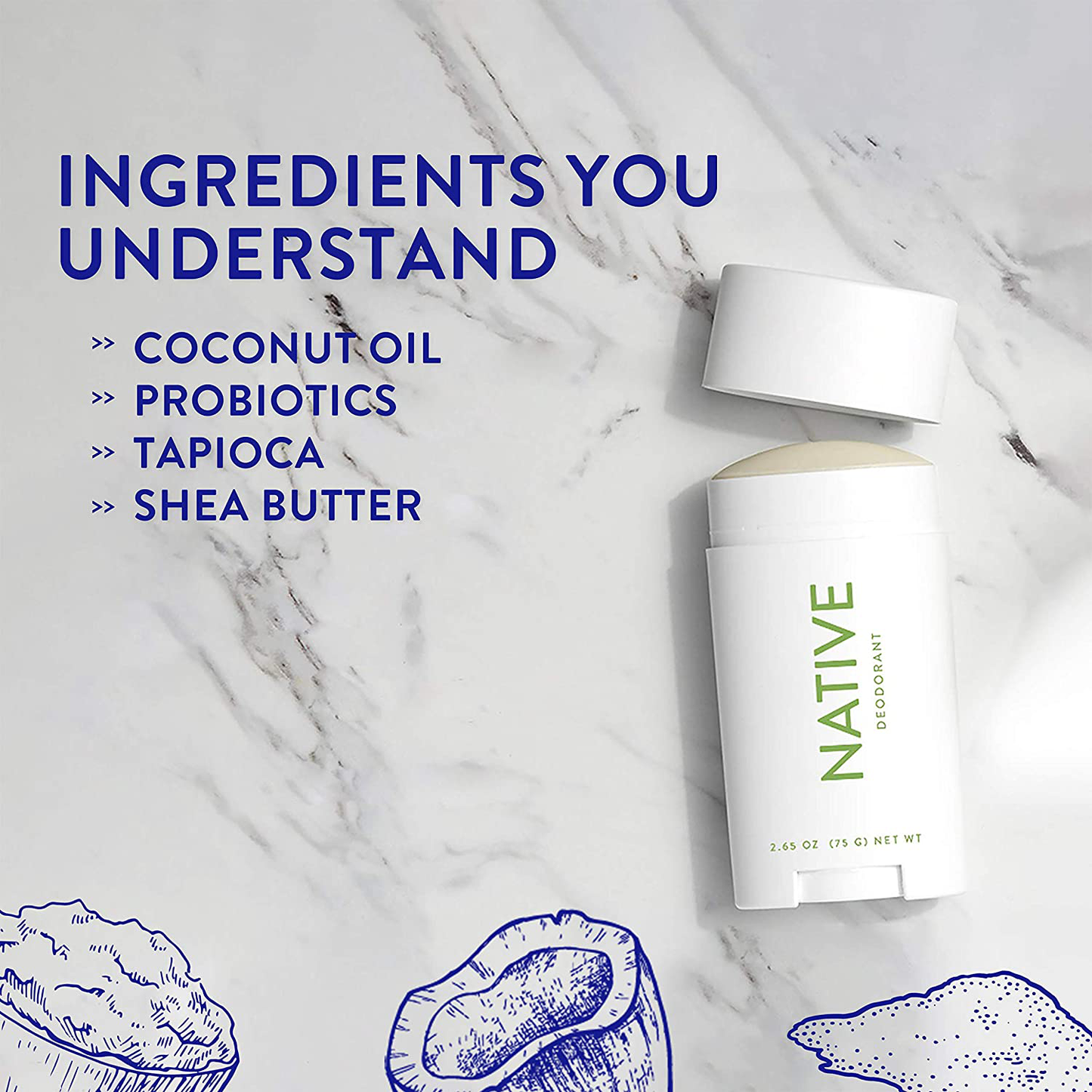 Native Deodorant - Natural Deodorant For Women and Men - Contains Probiotics - Aluminum Free & Paraben Free, Naturally Derived Ingredients - Multi Packs Available