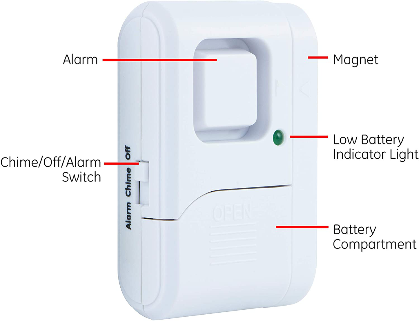 GE Personal Security Window/Door Burglar Alert, Wireless, Chime/Alarm, Easy Installation, Ideal for Home, Garage, Apartment, Dorm, RV and Office