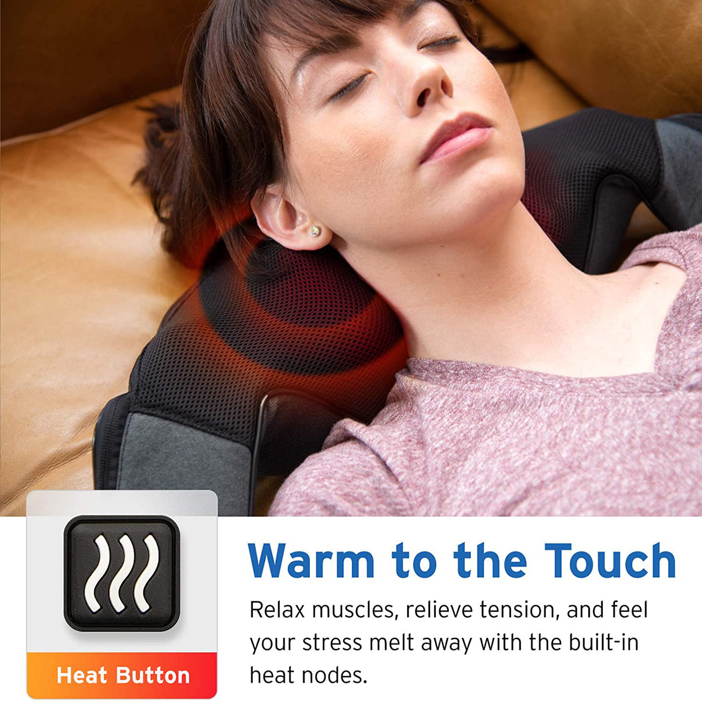 Etekcity Cordless Neck Back Massager with Heat, Christmas Gifts for Men Women Dad Mom, Birthday Gifts, Shiatsu Kneading Massage Pillow for Neck Back Shoulder Pain Relief, Home Car Chair Office Use