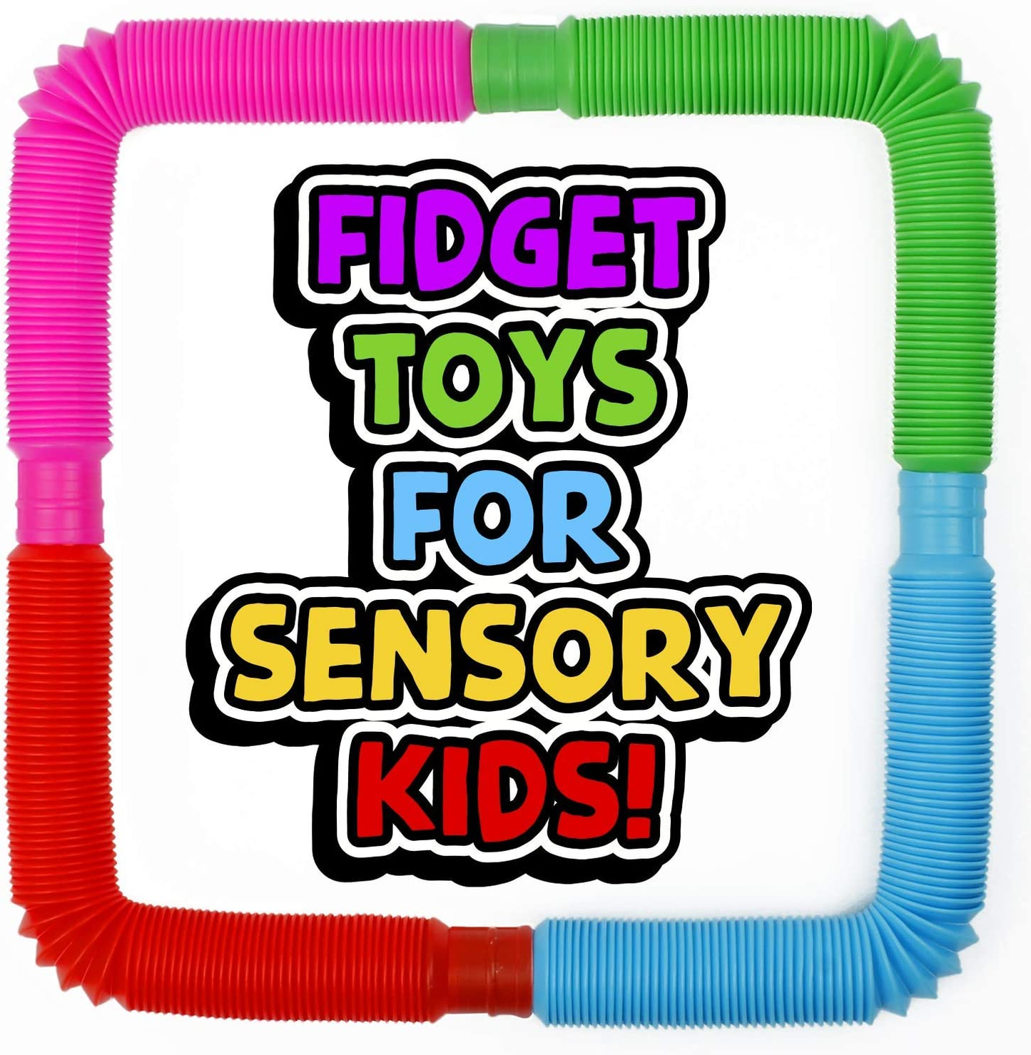 Bunmo Pop Tubes Sensory Toys, Fine Motor Skills Fidget Pack Toddler Toys, Fidget Toys for Sensory Kids and Kids Learning Toys.