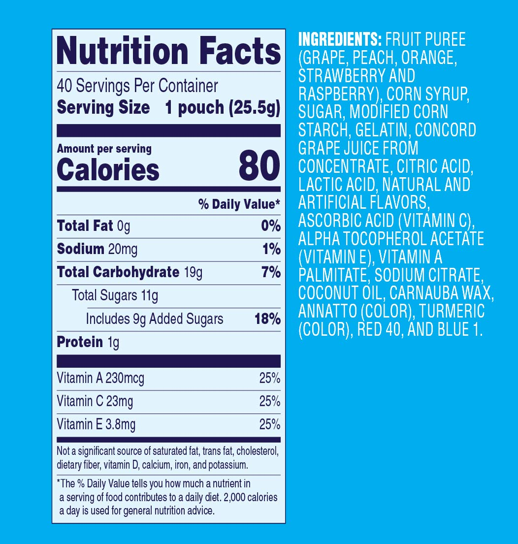 Welch'S Fruit Snacks, Mixed Fruit, Gluten Free, Bulk Pack, 0.9 Oz Individual Single Serve Bags 40 Count (Pack of 1)