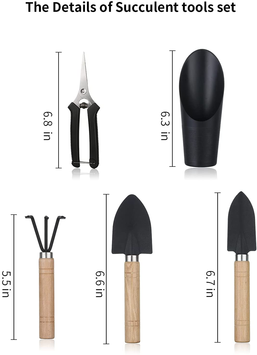 5Pcs Succulent Tools,Mini Garden Tools,Pruning Scissors as Plant Accessories,Succulent Gardending Hand Tools Kit for Seedling Soil,Caring Succulent,Houseplent,Bonsi,Gifts for Woman and Man