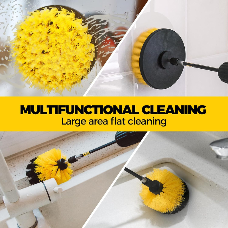 5 Pack Drill Brush Power Scrubber Cleaning Brush Attachment Set