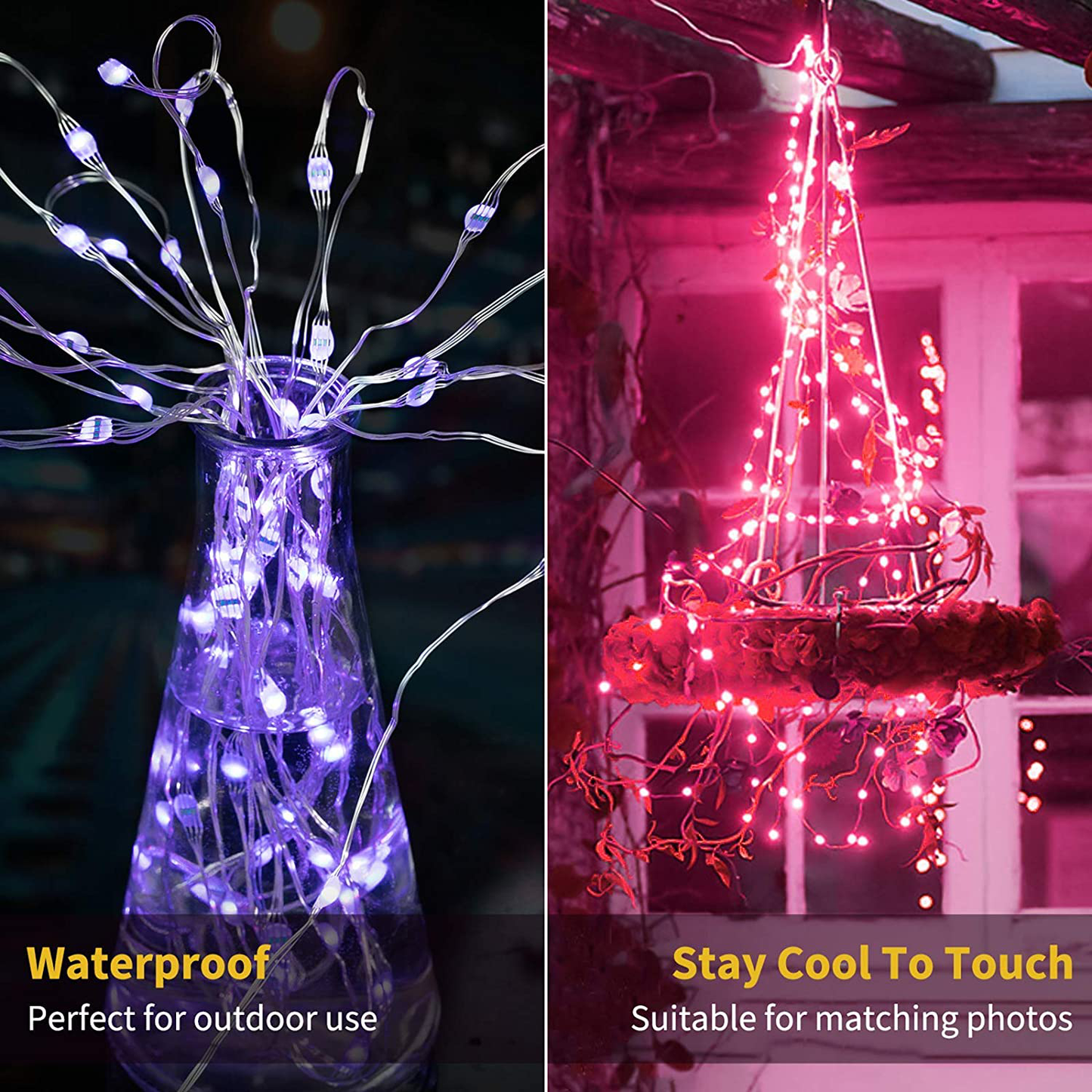 Color Changing Fairy String Lights 33 Feet 100 Led Twinkle Lights USB Operated Silver Wire Starry Lights with Remote and Adapter Firefly Lights for Bedroom Party Wedding Camping Indoor Outdoor Decor