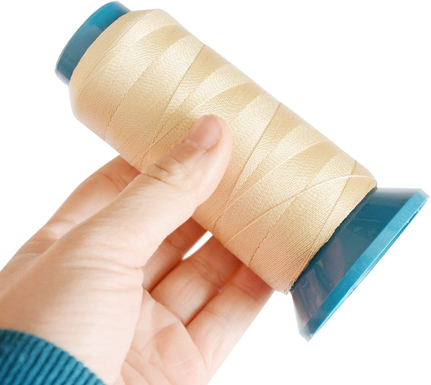 Weaving Thread High Strength Polyster Thread Size 210 D with 12 pcs of 9cm-C Type Needles/Curved hair Needles for Sew
