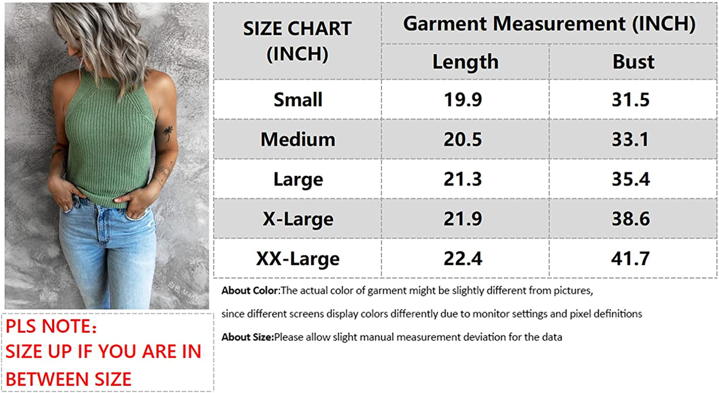SySea Womens Summer Loose Knit Shirts Sleeveless Halter Neck Sweater Tank Tops