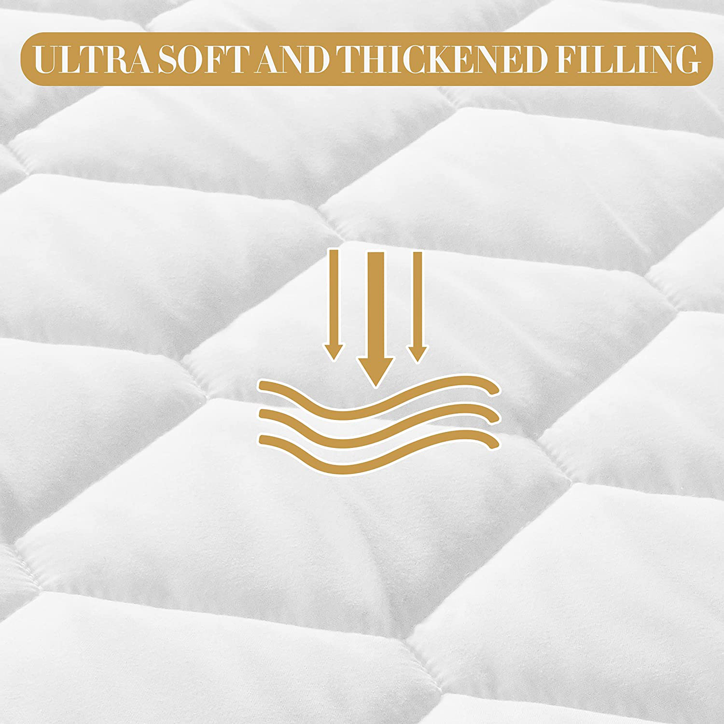 Twin Size Quilted Fitted Mattress Pad, 100% Waterproof Breathable Mattress Protector, Ultra Soft Alternative Filling Mattress Cover, Stretches up to 21 Inches Deep Pocket (White)