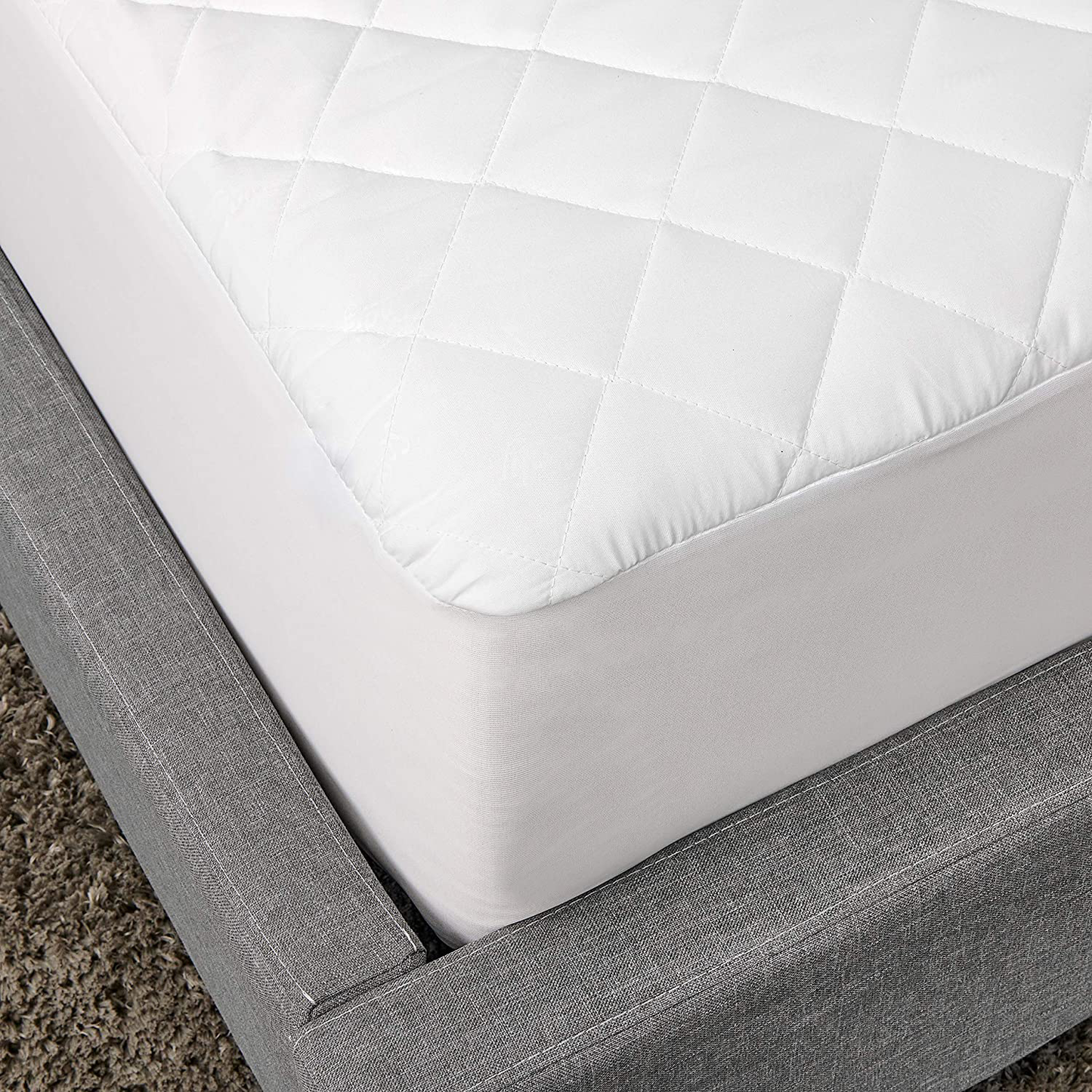 Sealy Luxury 100% Cotton Fitted Mattress Pad, Queen, White