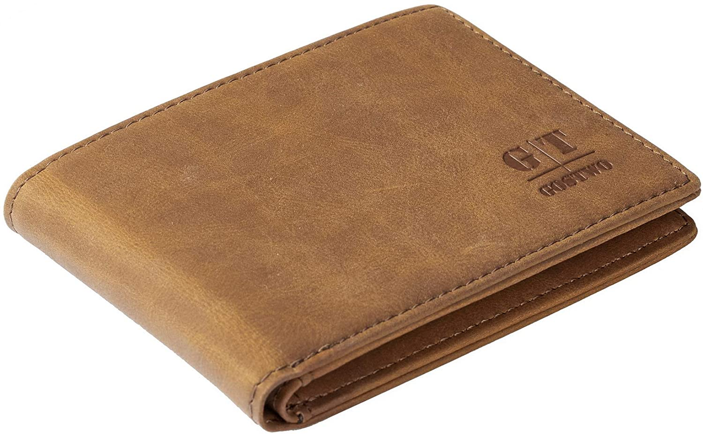 Mens Slim Minimalist Front Pocket Wallet Genuine Leather ID Window Card Case RFID Blocking