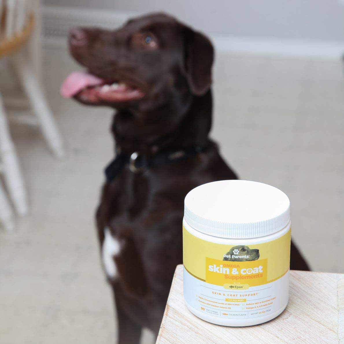 Omega 3 for Dogs 4g 90c - Dog Skin Care & Fur Vitamins for Dogs, Omega Dog Treats, EPA & Dog DHA, Anti Itch Dog, Dog Itch Relief