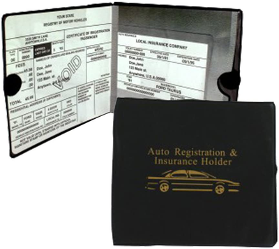 ESSENTIAL Car Auto Insurance Registration BLACK Document Wallet Holders - Automobile, Motorcycle, Truck, Trailer Vinyl ID Holder & Visor Storage - Strong Closure On Each - Necessary in Every Vehicle