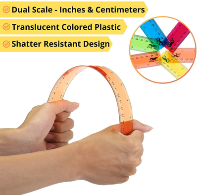 Mr. Pen- Rulers, Rulers 12 Inch, 6 Pack, Assorted Colors, Kids Ruler for School, Rulers for Kids, Ruler with Centimeters and Inches, Plastic Rulers, Kids Ruler, School Ruler, Standard Ruler, Clear