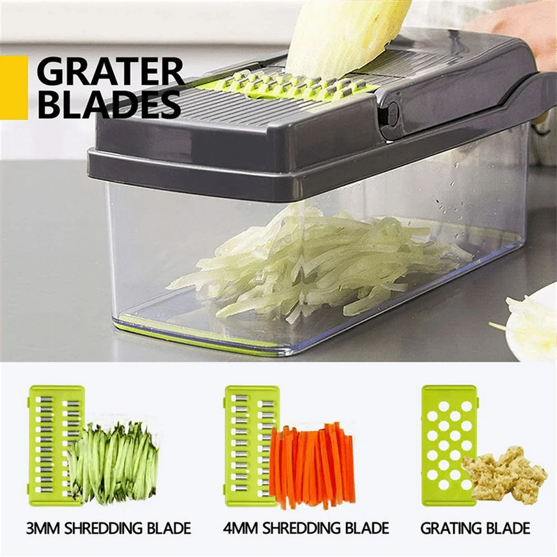 12-in-1 Multi-Functional Food Chopper with Container
