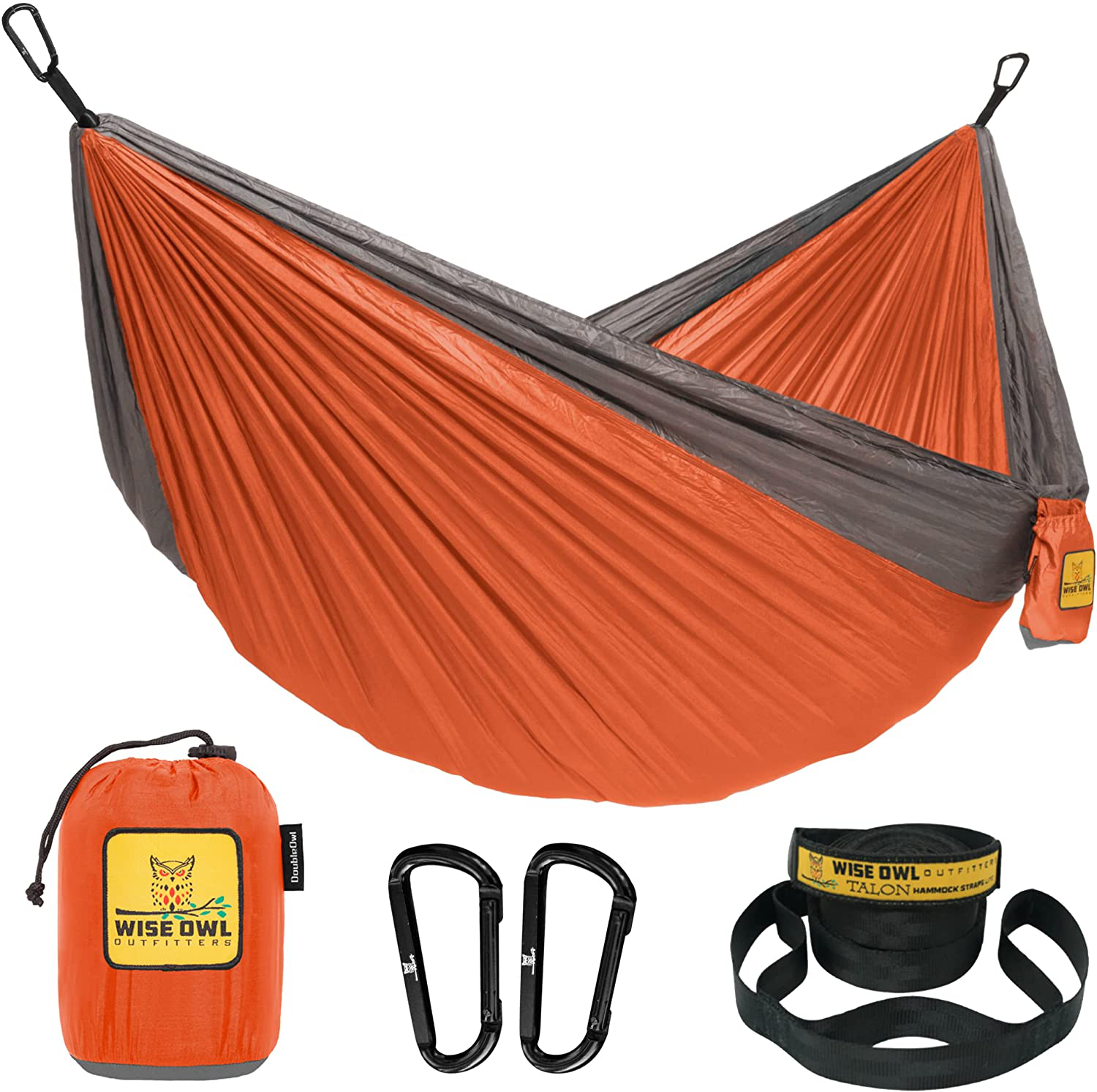 Wise Owl Outfitters Camping Hammocks - Portable Hammock Single or Double Hammock for Outdoor, Indoor W/ Tree Straps - Backpacking, Travel, and Camping Gear