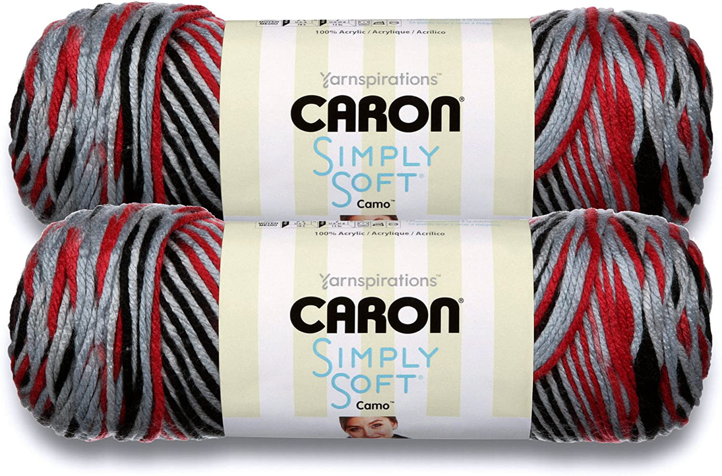 Caron Simply Soft Bulk Buy Paints 100% Acrylic Yarn (2-Pack) ~ 5 oz. Skeins
