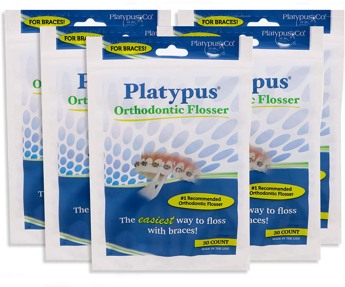 Dental Floss Picks for Braces, Fits Under Arch Wire, Will Not Damage Braces, Increase Flossing Compliance, Floss Teeth in Less Than Two Minutes - 30 Count Bags