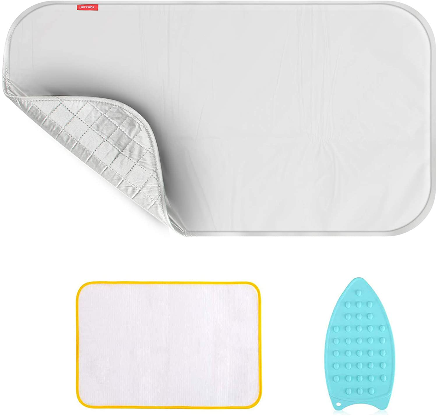 Upgraded Thick Ironing Mat,Travel Ironing Blanket Ironing Pad,Portable Double-Side Using,Heat Resistant Pad Cover for Washer,Dryer,Table Top,Countertop,Ironing Board for Small Space (22 x 47 inch)