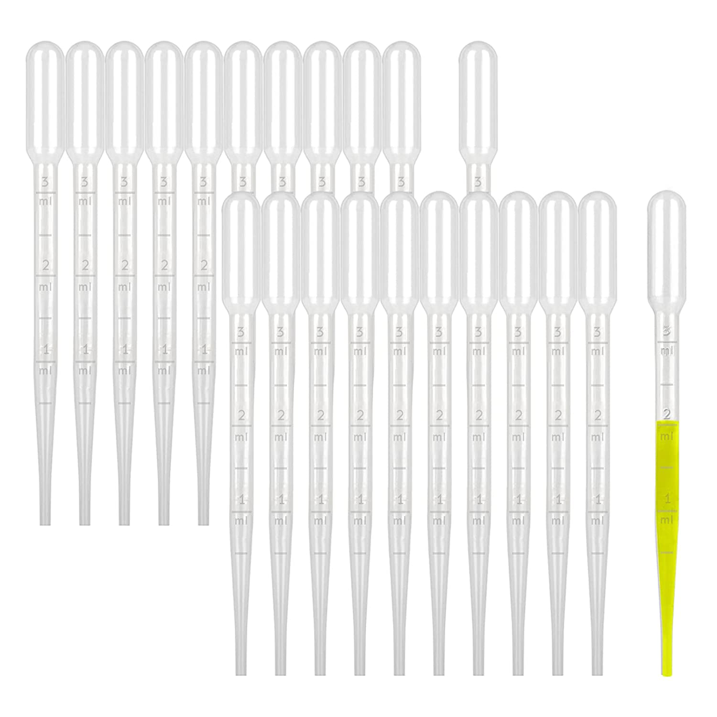 moveland 200PCS 3ml Disposable Plastic Transfer Pipettes, Calibrated Dropper Suitable for Science Laboratory, DIY Art