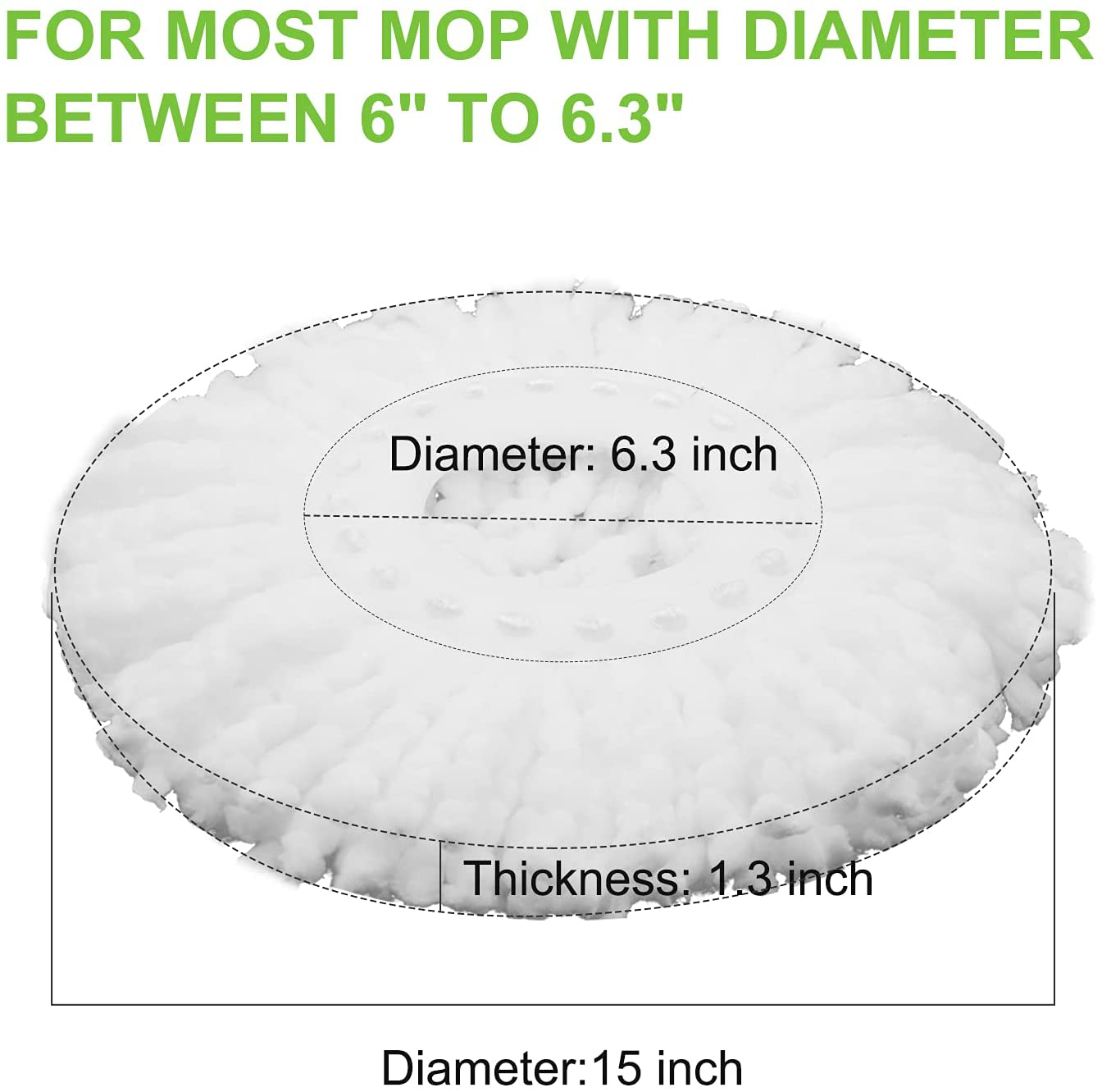 GIBTOOL 4 Pack Mop Head Replacement for Hurricane Spin Mop Replacement Head Microfiber Spin Mop Refills Easy Cleaning Round Shape Standard Size