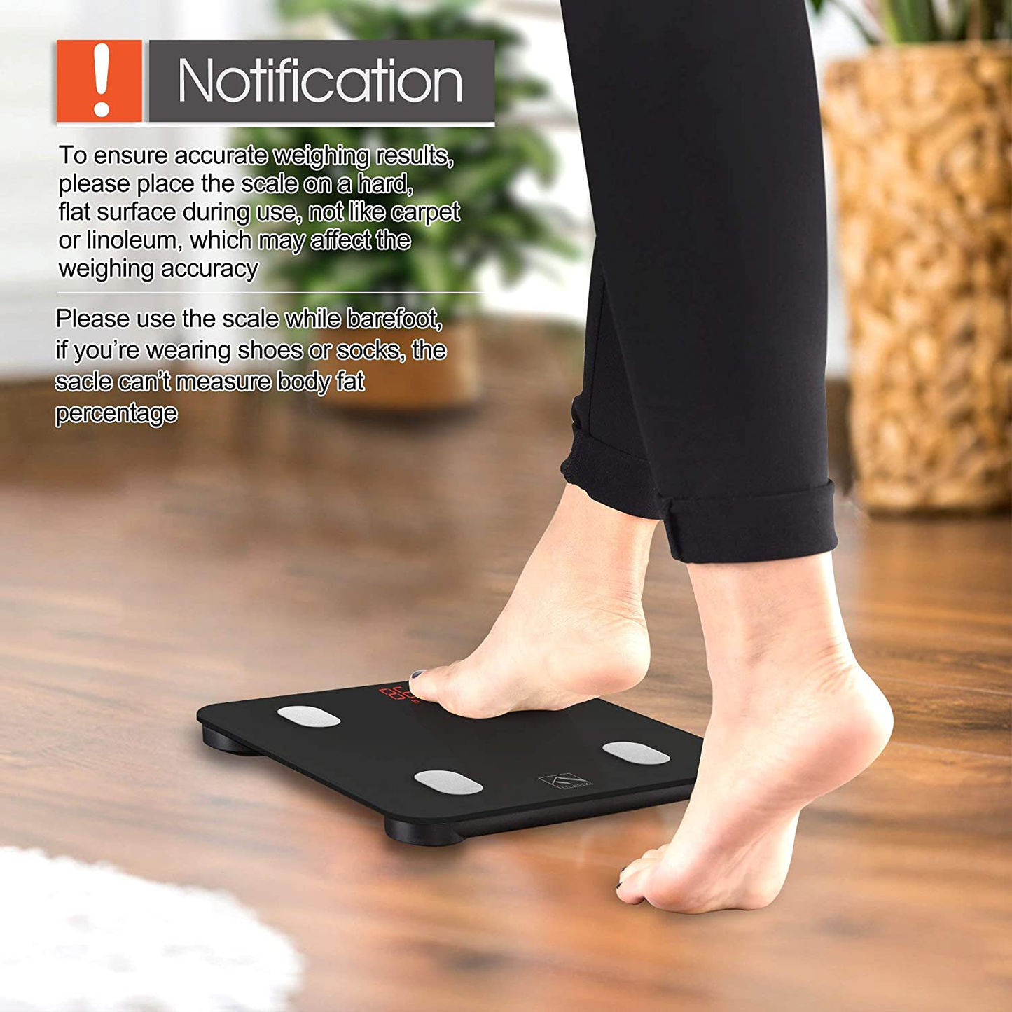 FITINDEX Bluetooth Body Fat Scale, Smart Wireless BMI Bathroom Weight Scale Body Composition Monitor Health Analyzer with Smartphone App