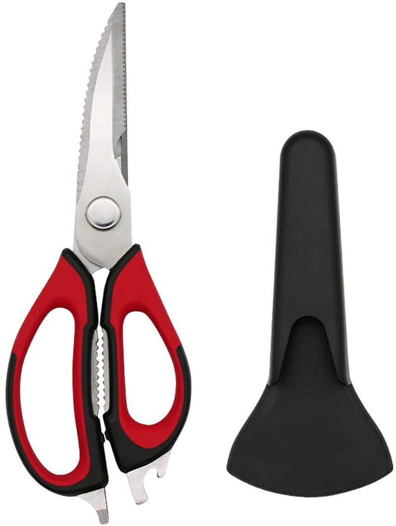 6 Function Kitchen Scissors Shears for Chef Detachable with Magnetic Holder