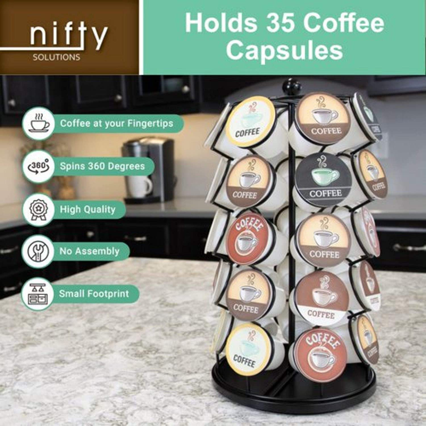 K-Cup Carousel - Holds 35 K-Cups in Black
