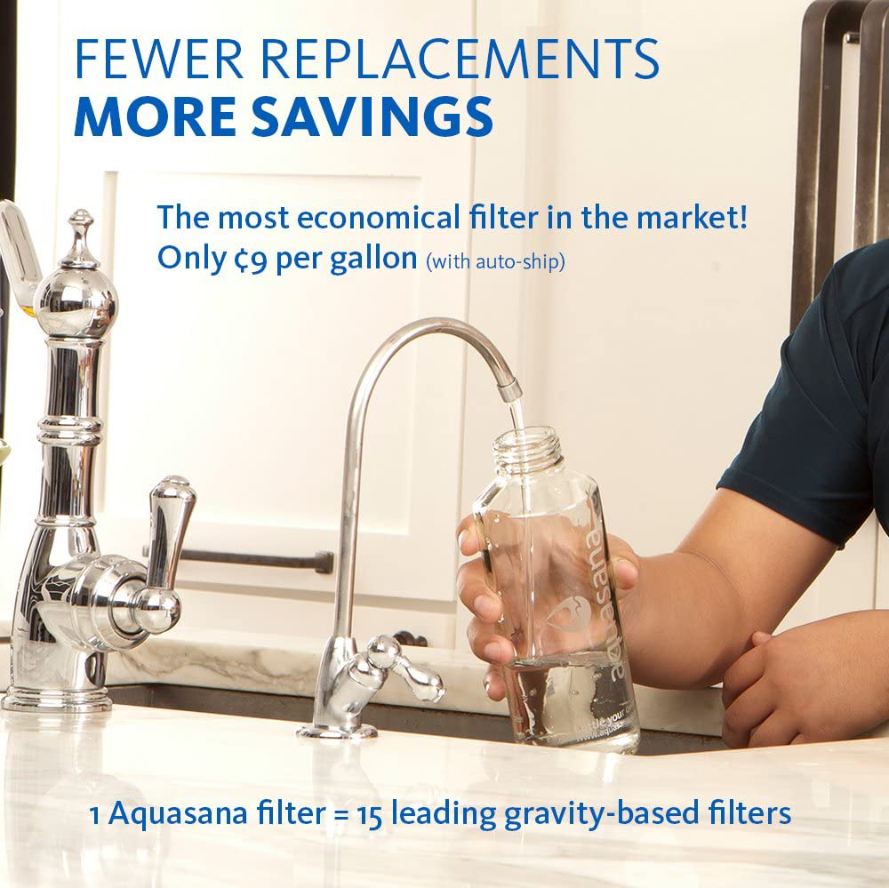 Aquasana AQ AQ-5300R 3-Stage Under Sink Water Filter Replacement Cartridges, Pack, Red, Yellow,/Black