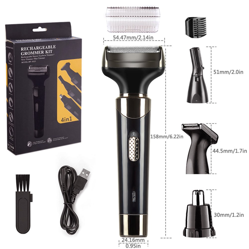 4in1 Rechargeable Waterproof Electric Shaver Kit