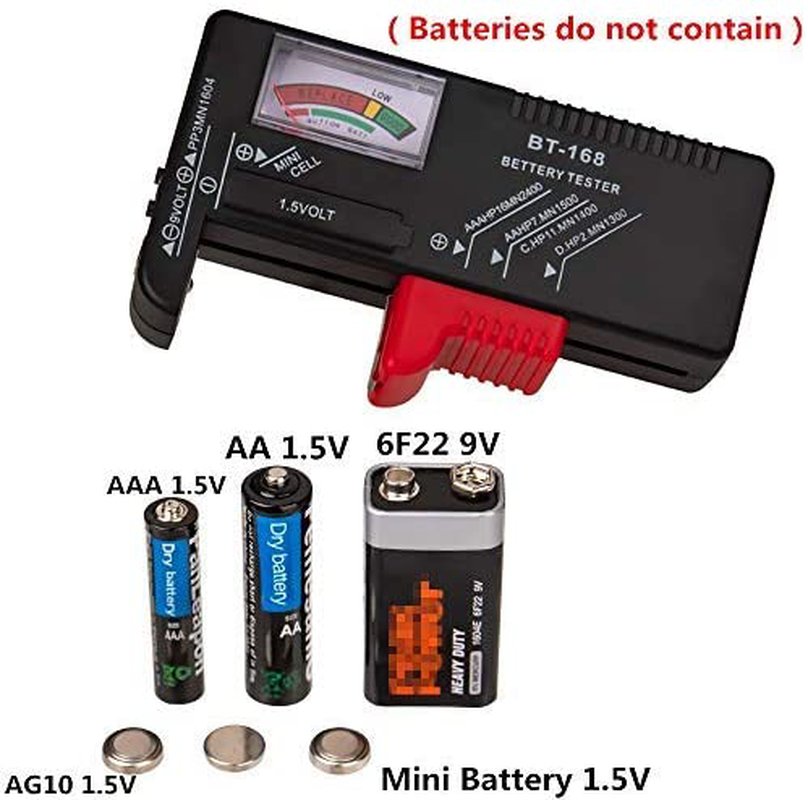 2 Pack Battery Tester, Universal Battery Checker for AA/AAA/C/D / 9V / 1.5V Button Cell Batteries