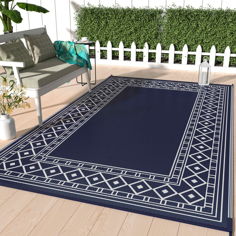 Outdoor Rug Waterproof, Reversible Mats