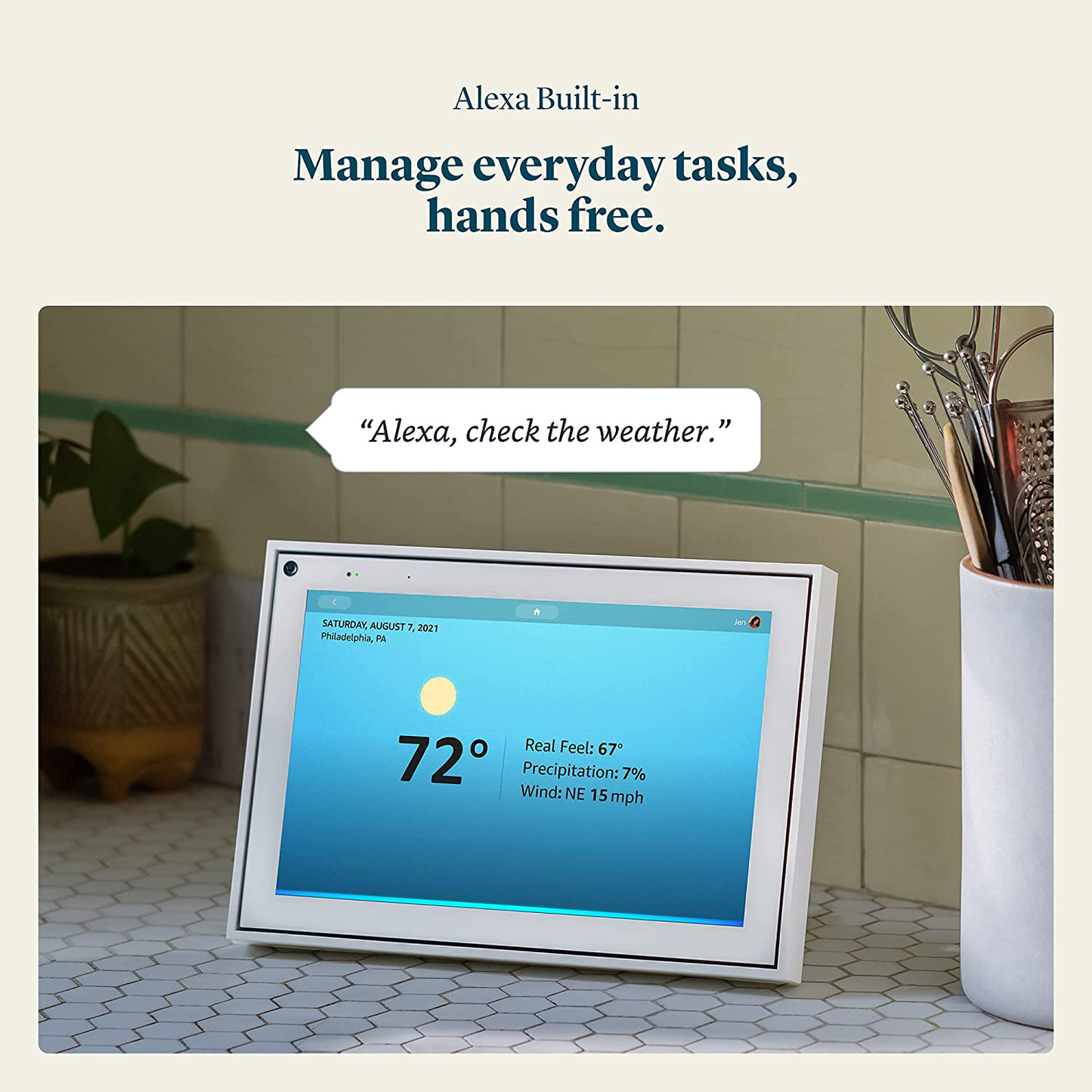Facebook Portal - Smart Video Calling 10” Touch Screen Display with Alexa – White