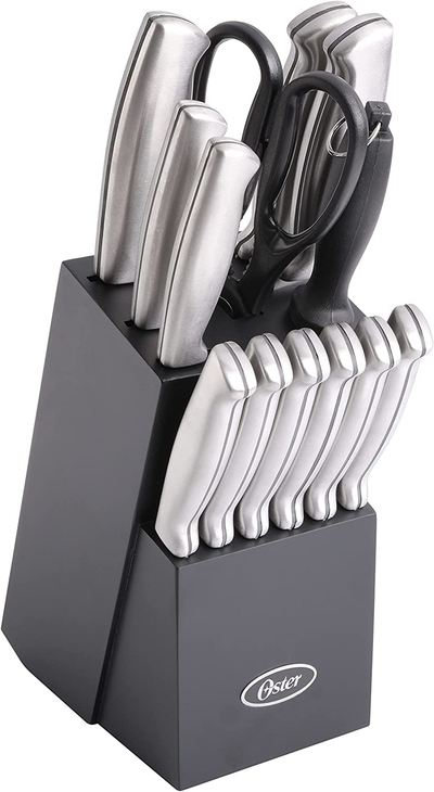 14-Piece High-Carbon Stainless Steel Cutlery Knife Block Set