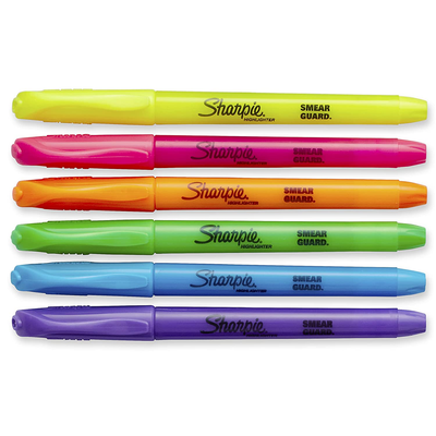 Sharpie 27145 Pocket Highlighters, Chisel Tip, Assorted Colors, 12-Count