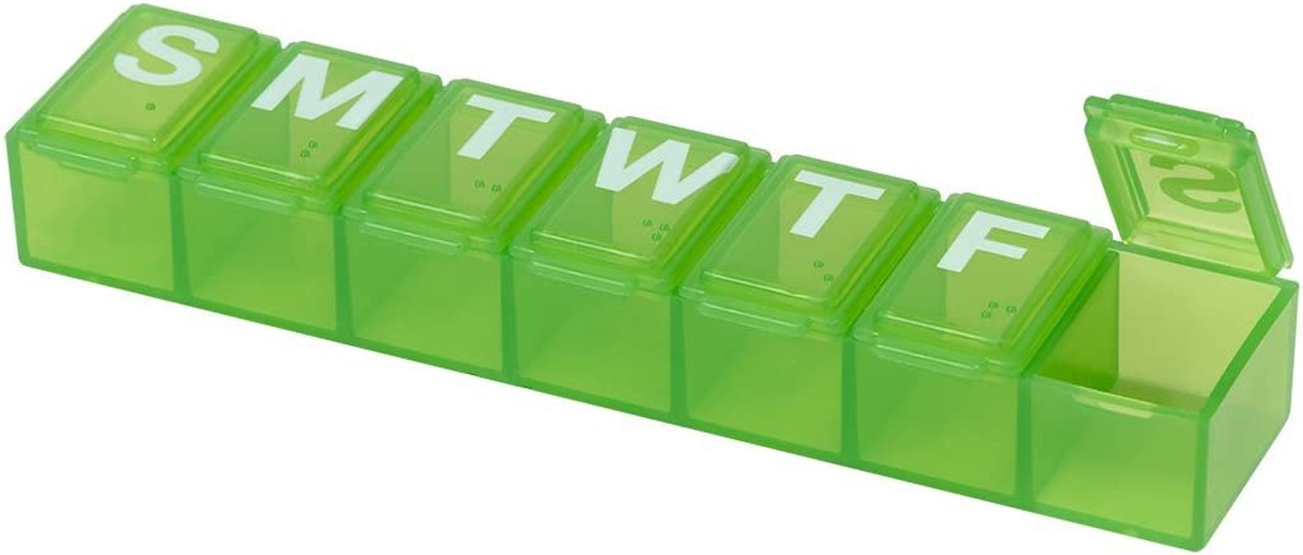 Ezy Dose Weekly (7-Day) Pill Organizer, Vitamin Case, and Medicine Box, Small Compartments, Color May Vary