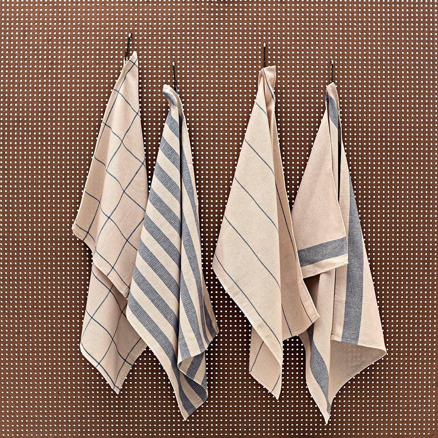 MEEMA Dish Towels for Kitchen | Set of 4, 20 X 28 In. Super Absorbent Weave Cotton Kitchen Towels | Made with Upcycled Denim and Cotton | Zero Waste Unpaper Towels, Dish Rags, and Tea Towels