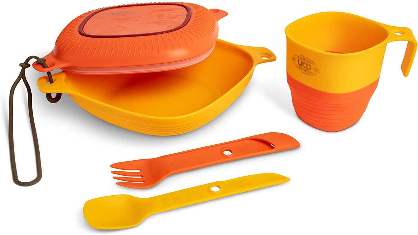 UCO 6-Piece Camping Mess Kit with Bowl, Plate, Camp Cup, and Switch Spork Utensil Set