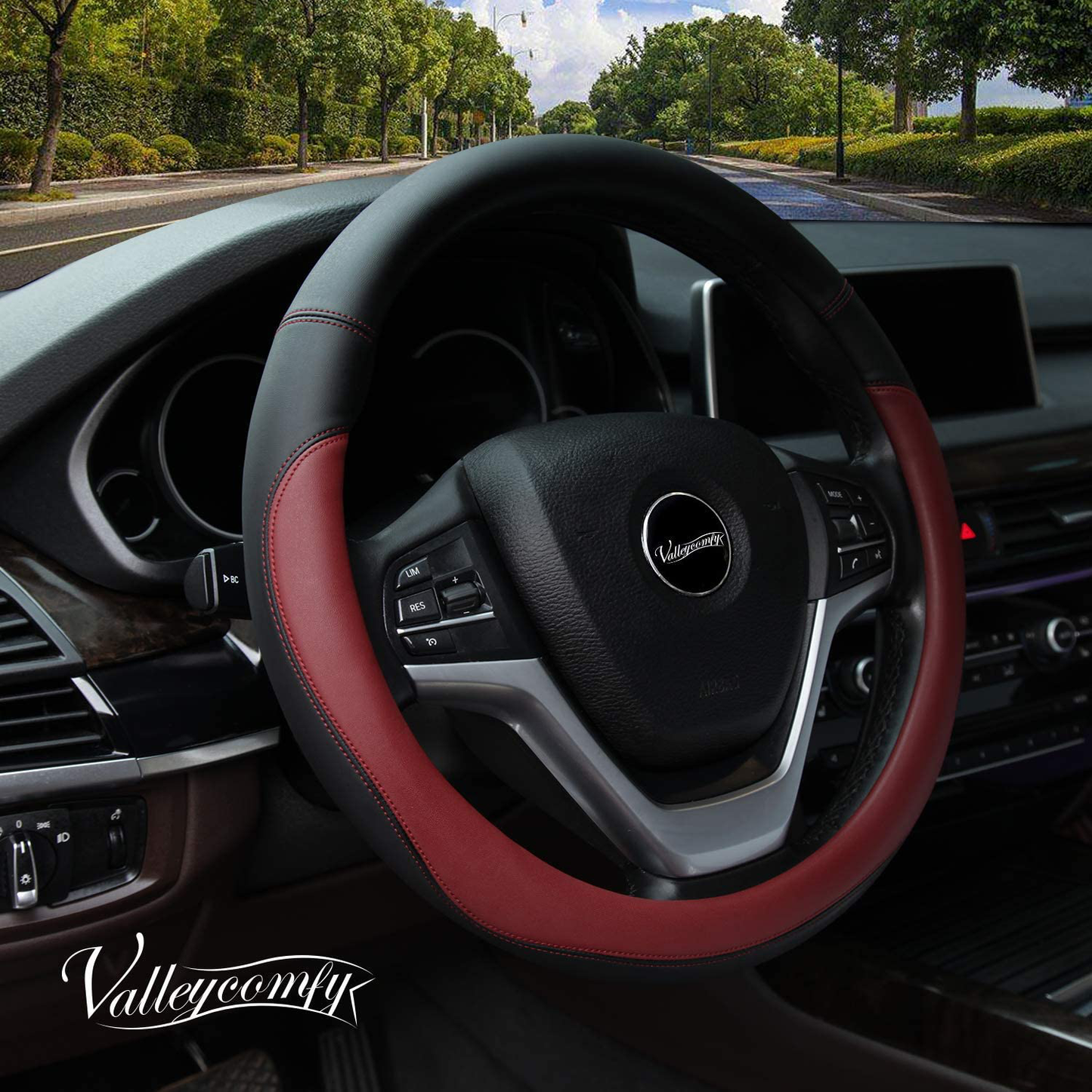 Valleycomfy Microfiber Leather Steering Wheel Covers