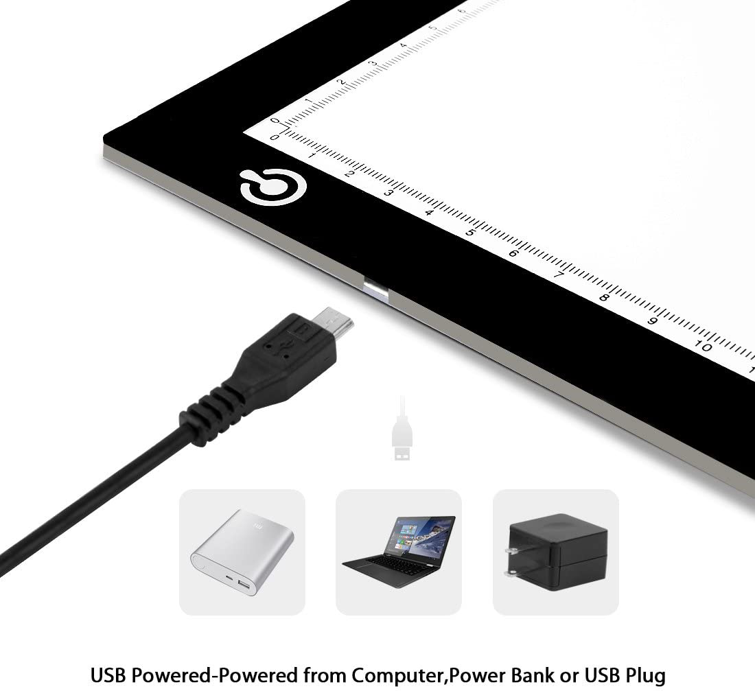 Tracing LED Copy Board Light Box, Ultra-Thin Adjustable USB Power Artcraft LED Trace Light Pad for Tattoo Drawing, Streaming, Sketching, Animation, Stenciling